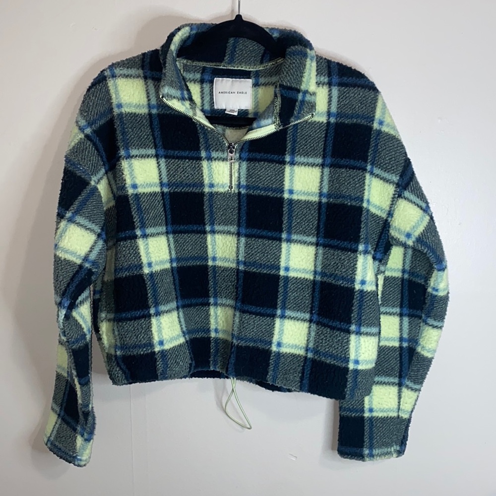 🎱American Eagle Plaid Pullover! - Picture 2 of 8